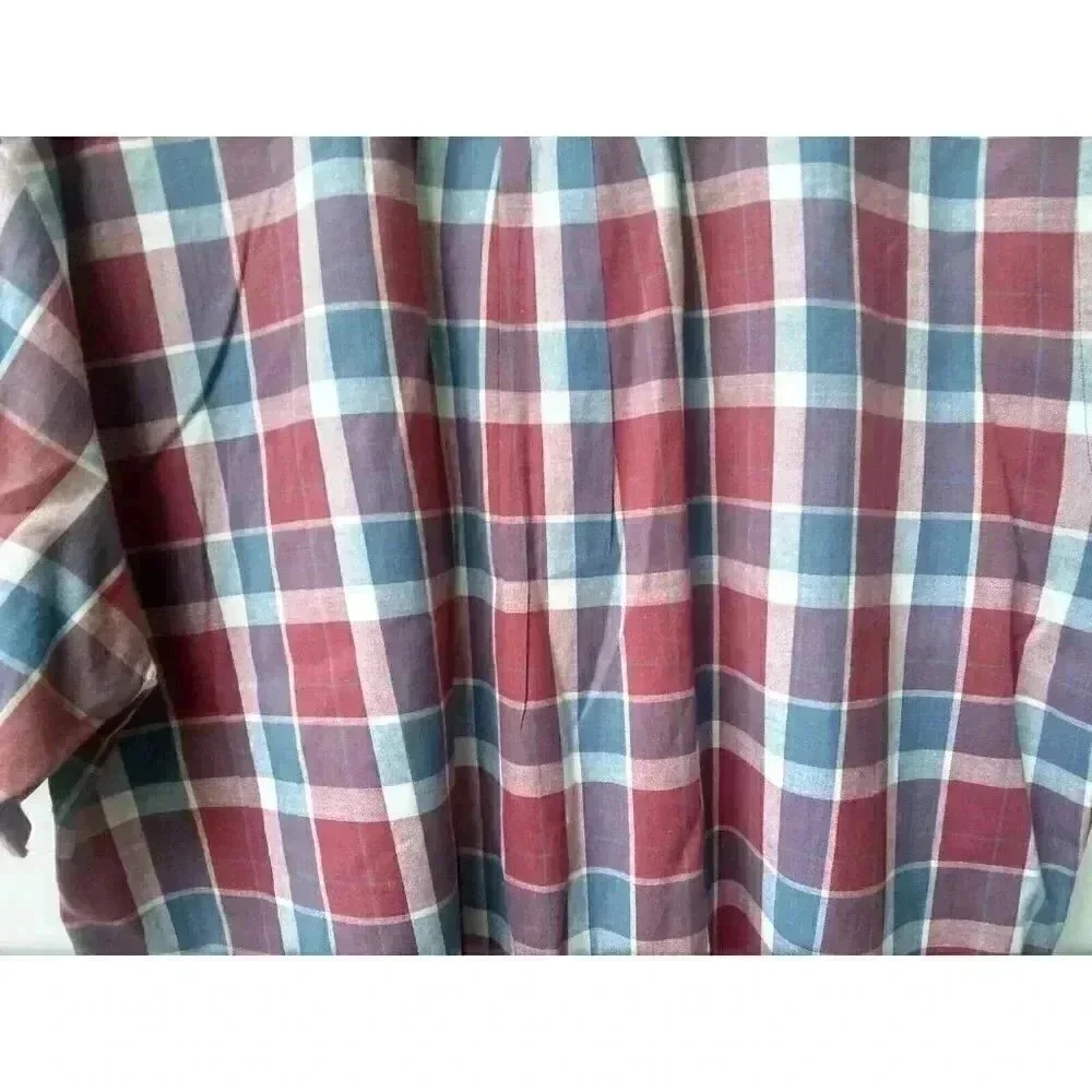 Eddie Bauer Men's Cotton Red /Blue Plaid Short Sleeve Shirt XL / XG - Picture 3 of 6